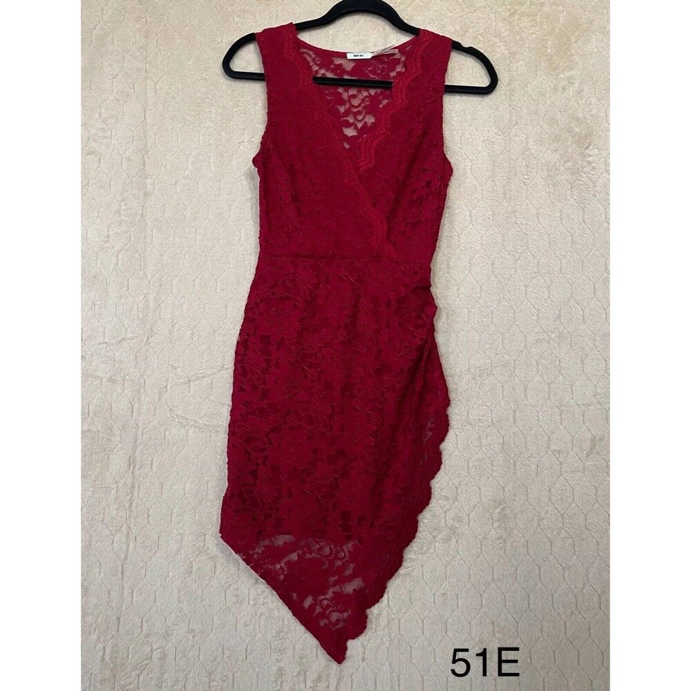 Urban Outfitters Kimchi Blue Red Lace Bodycon Dress‎ Sz Small Made In USA